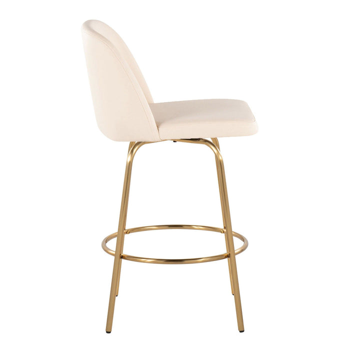 Toriano - 26" Fixed-Height Counter Stool (Set of 2) - Gold Base