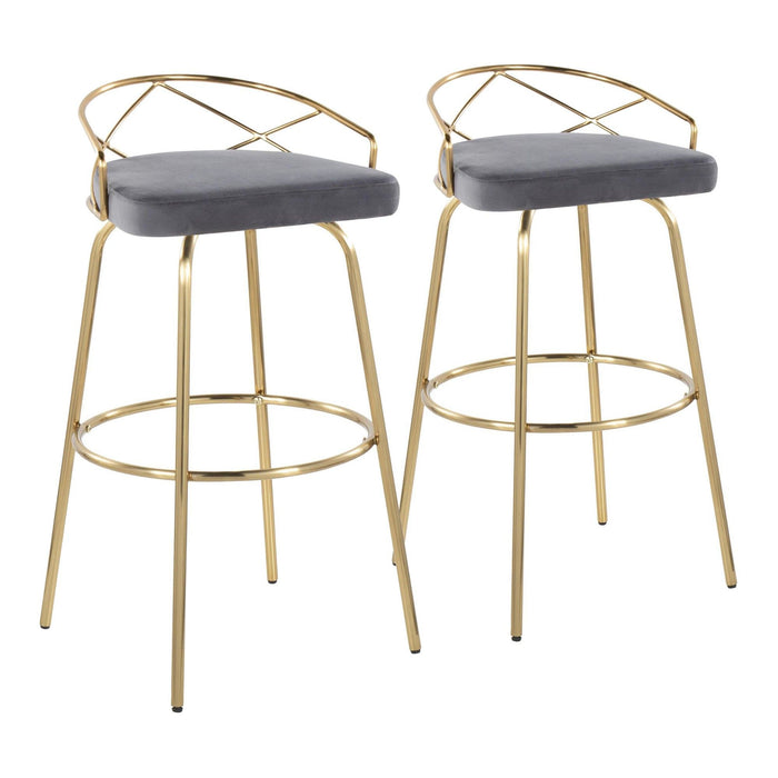 Charlotte - Glam 30" Fixed-Height Barstool (Set of 2)