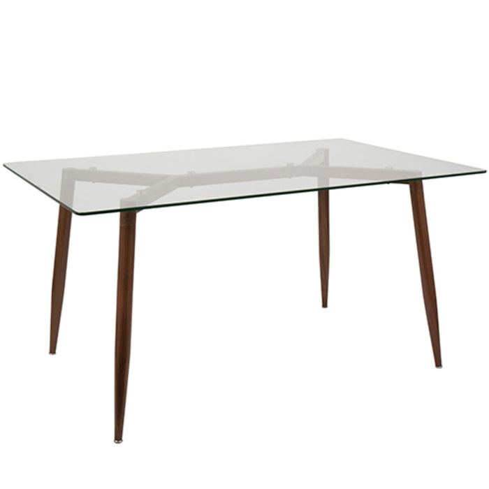 Clara - Dining Table - Walnut Wood And Clear