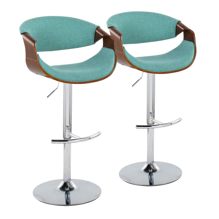 Curvo - Adjustable Barstool (Set of 2) - Silver Base