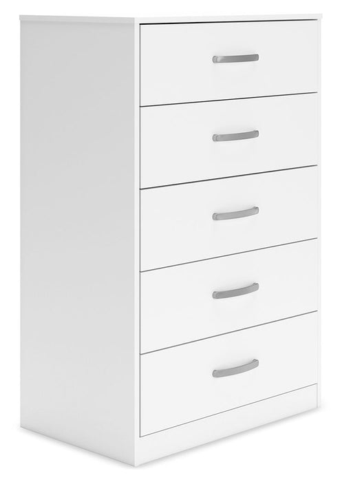 Flannia - White - Five Drawer Chest - 46" Height