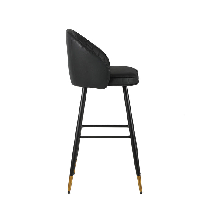 Oliver - Vegan Leather Bar Chair (Set of 2) - Black