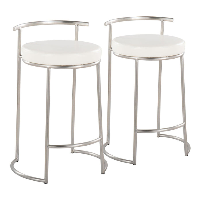 Round Fuji - 26" Fixed-Height Counter Stool (Set of 2)