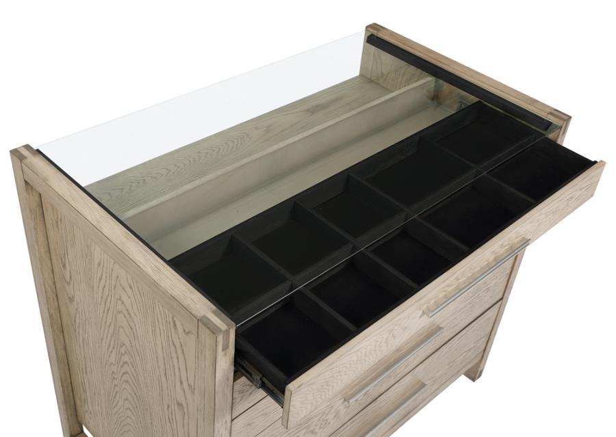 Smithson - 5-Drawer Rectangular Floating Chest - Gray Oak