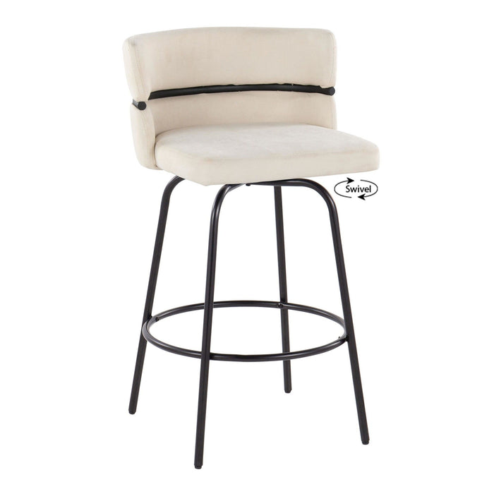 Cinch Claire - 26" Fixed-Height Counter Stool (Set of 2) - Black Base