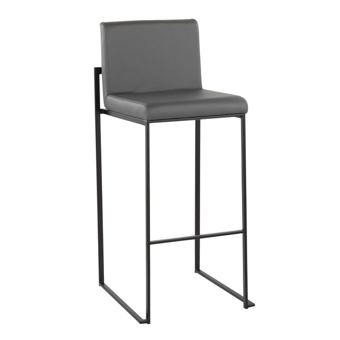 Fuji - High Back Barstool - Black Steel Legs