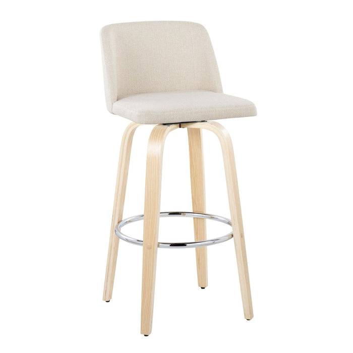 Toriano - 30" Fixed-height Barstool (Set of 2) - Cream Noize