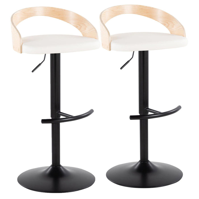 Grotto - Adjustable Barstool (Set of 2) - Natural Backrest