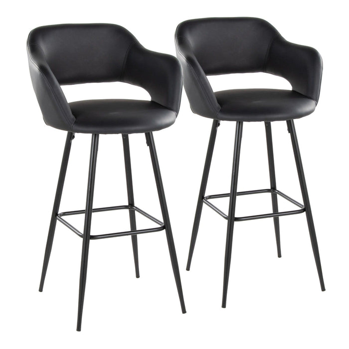 Margarite - 30" Fixed-Height Barstool - Black Metal (Set of 2)