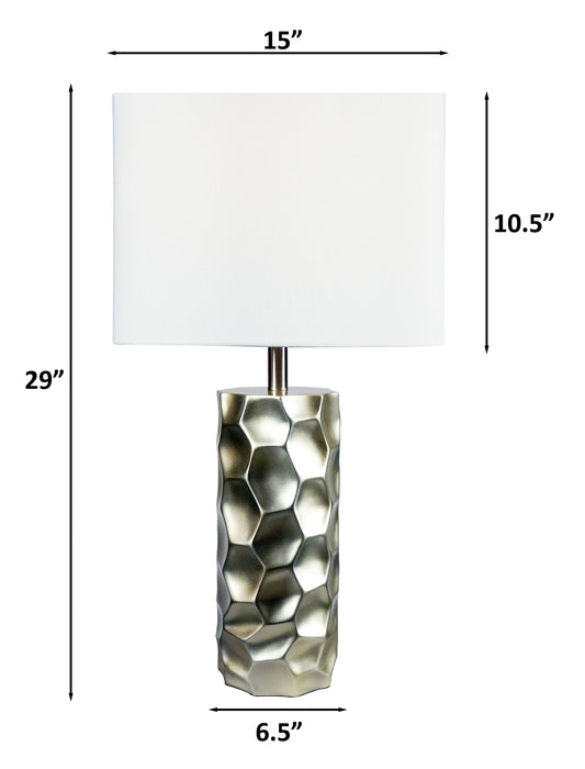 Table Lamp - Metallic And White