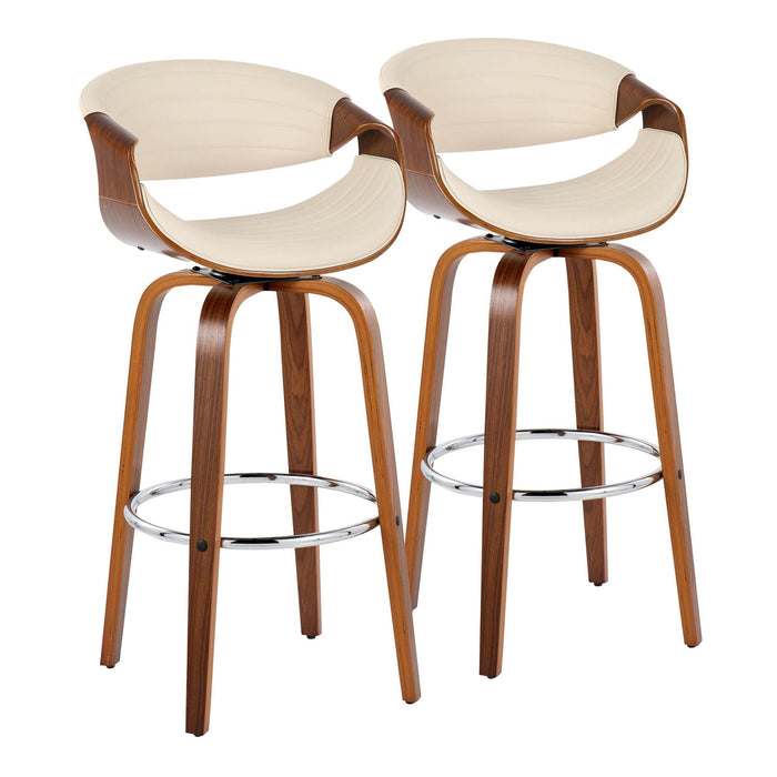 Symphony - 30" Fixed-height Barstool (Set of 2) - Beige