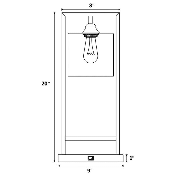 Shoto - Glass Shade Table Lamp - Black