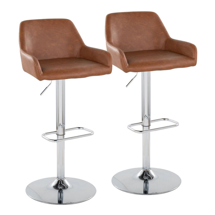 Daniella - Adjustable Barstool (Set of 2) - Chrome Base