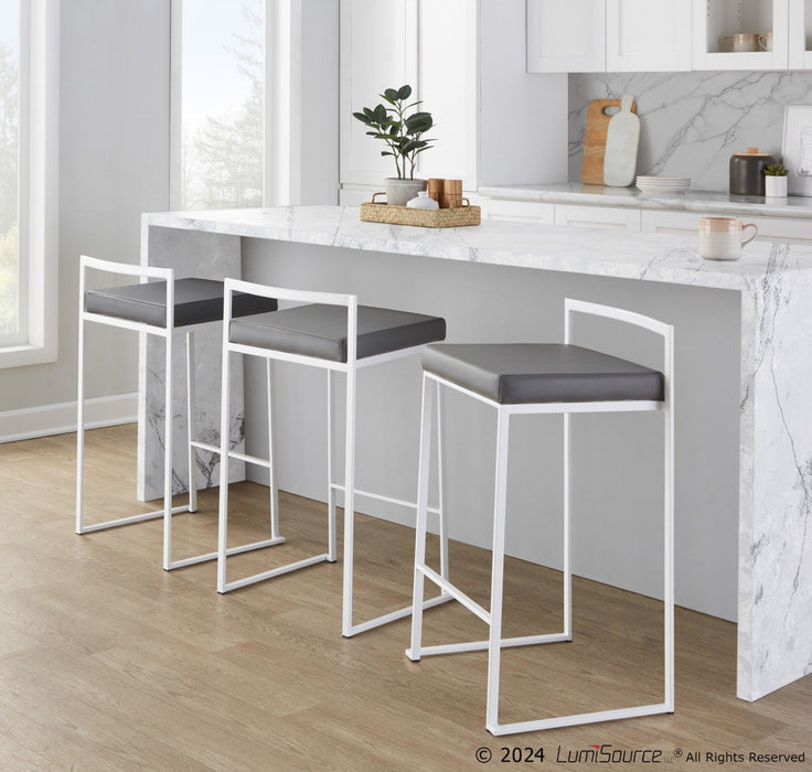 Fuji - 26" Stackable Counter Stool - Brushed Stainless Steel