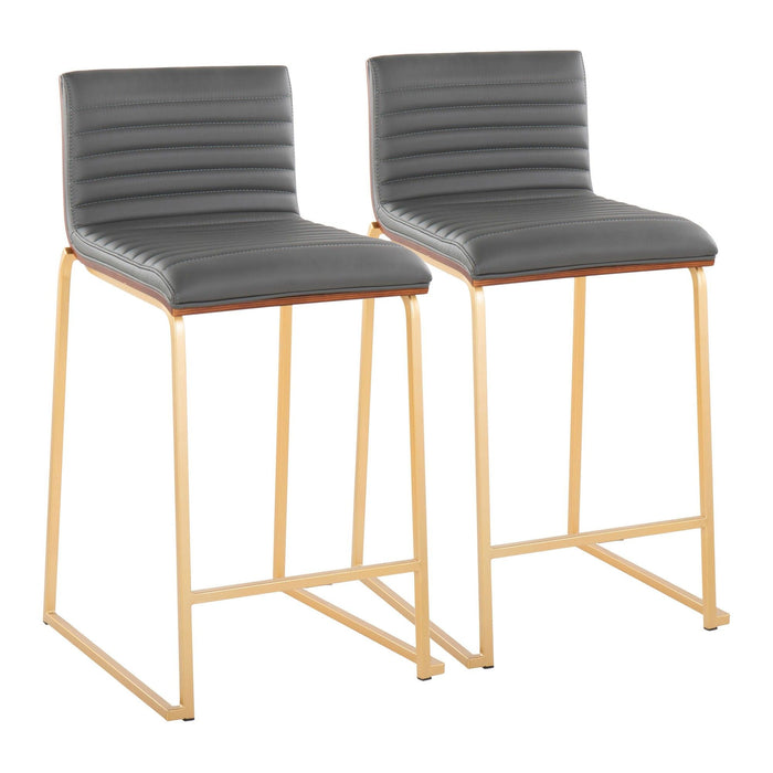 Mason Mara - 26" Fixed-Height Counter Stool (Set of 2) - Gold Legs