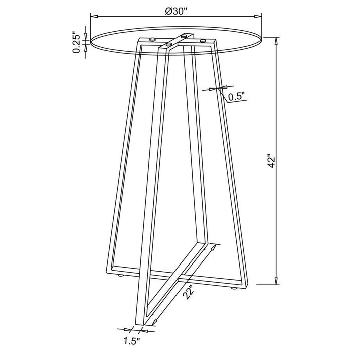 Zanella - Glass Top Bar Table - Chrome