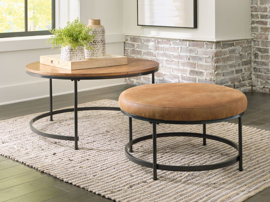 Drezmoore - Light Brown / Black - Nesting Cocktail Tables (Set of 2)