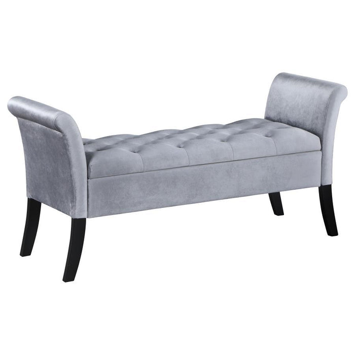 Farrah - Velvet Upholstered Rolled Arm Storage Bench