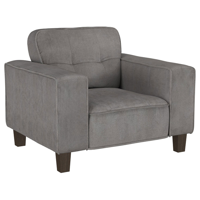 Deerhurst - Upholstered Tufted Track Arm Accent Chair - Charcoal