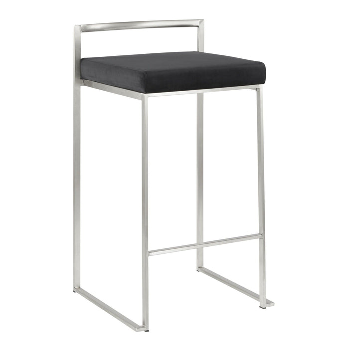 Fuji - Counter Stool Steel With Cushion - Stainless Steel