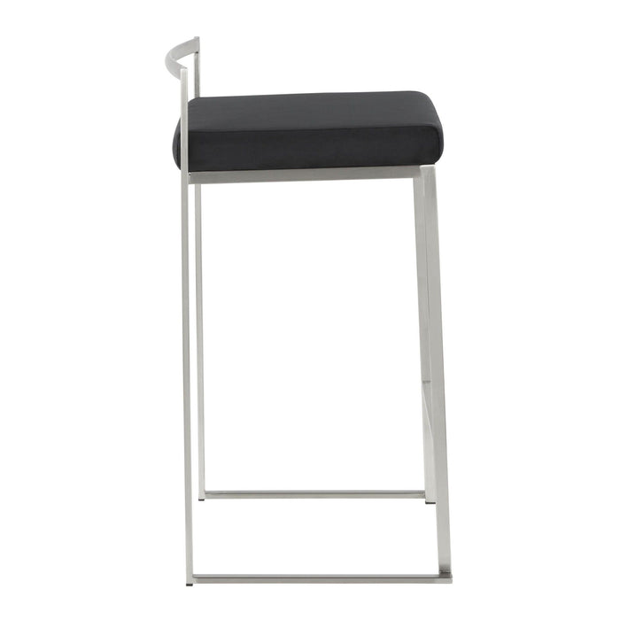 Fuji - Counter Stool Steel With Cushion - Stainless Steel