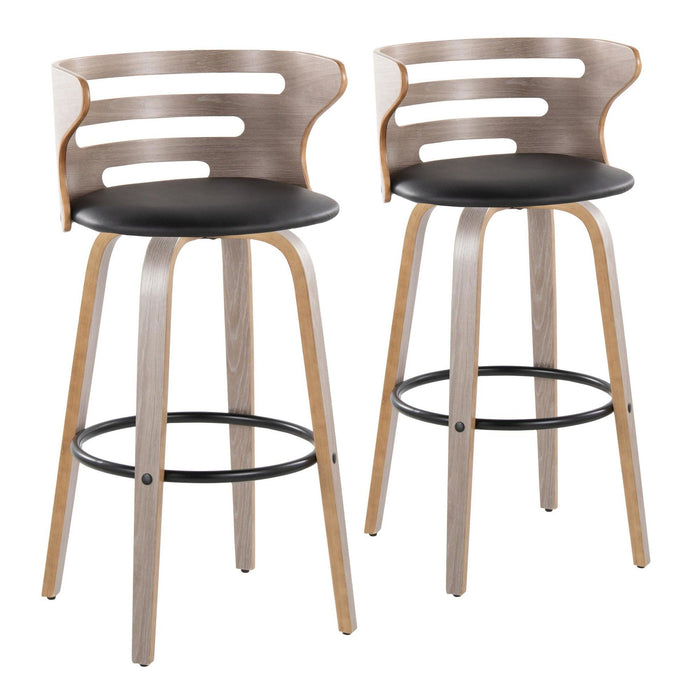 Cosi - 30" Fixed-Height Barstool (Set of 2) - Gray Backrest