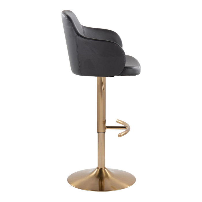 Boyne - Adjustable Barstool (Set of 2) - Gold Base