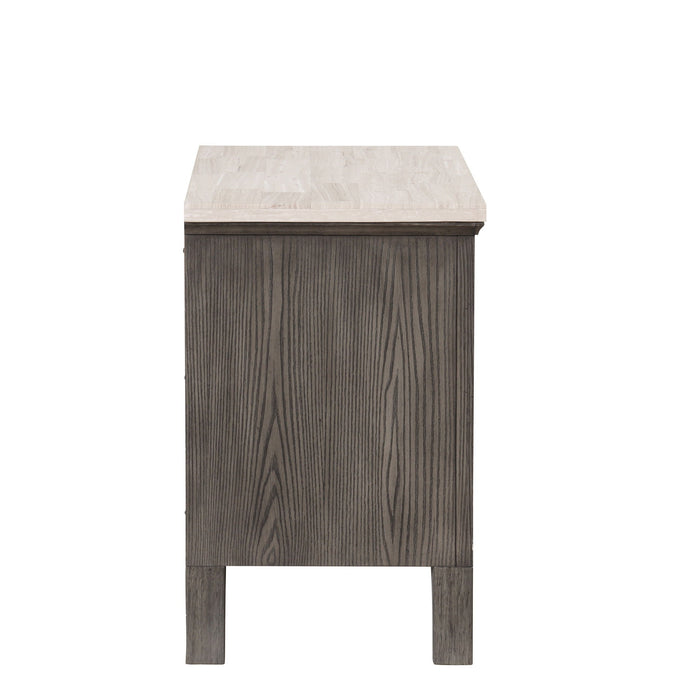 Lisbon - Marble Top Nightstand - Gray