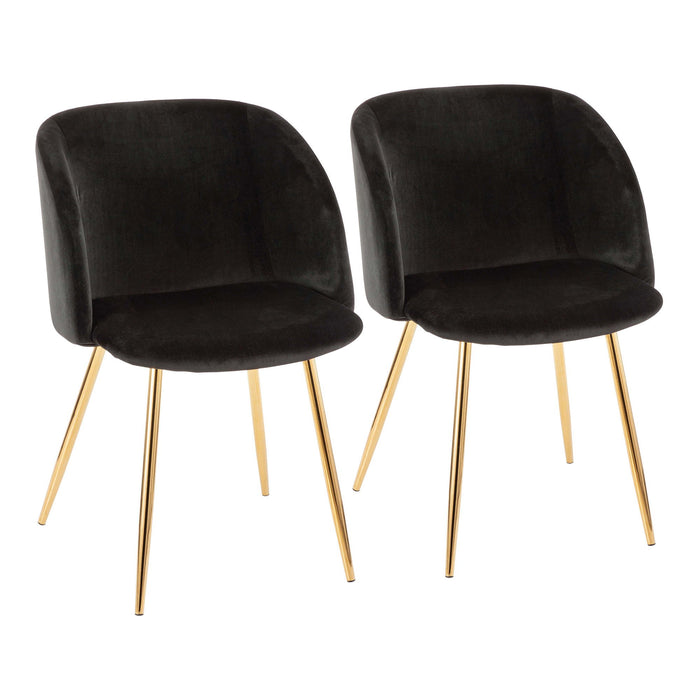 Fran - Chair - Gold Metal And Black (Set of 2)