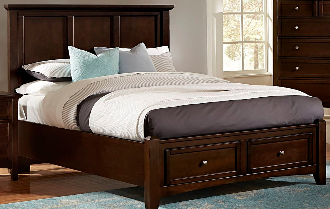 Bonanza - Twin Mansion Bed With Storage Footboard - Merlot