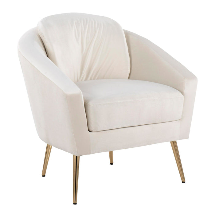 Dahlia - Accent Chair - Gold Steel And Cream Velvet