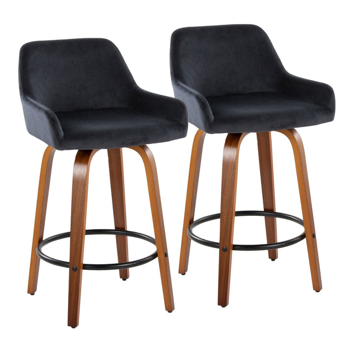 Daniella - 26" Fixed-Height Counter Stool (Set of 2) - Light Brown Base