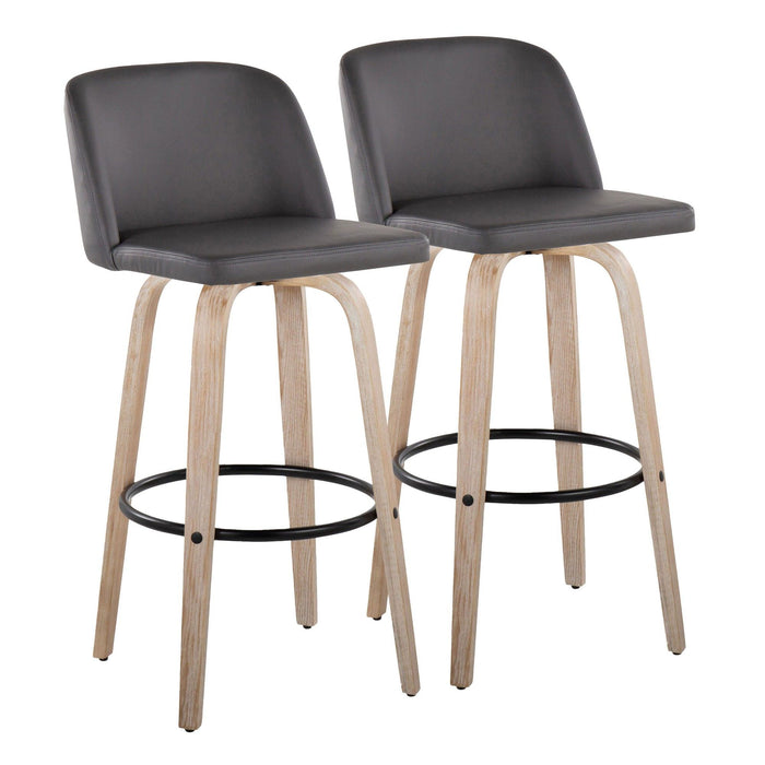 Toriano - 30" Fixed-height Barstool (Set of 2) - Gray