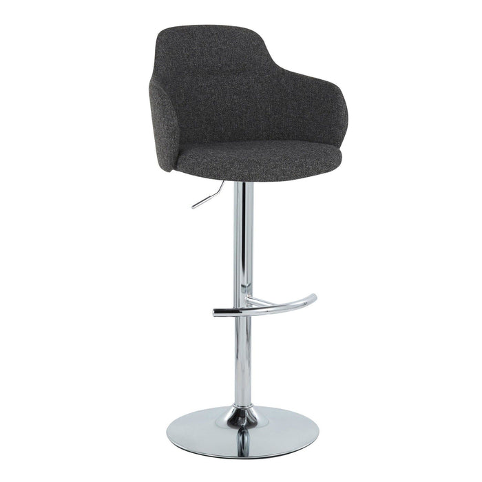 Boyne - Adjustable Barstool (Set of 2) - Dark Gray Noise