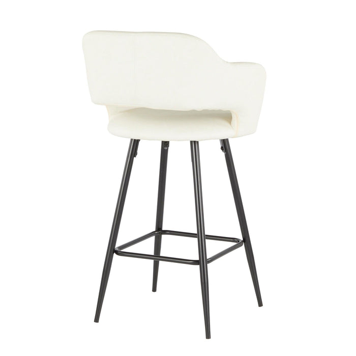 Mara - 26" Counter Stool - Brushed Stainless Steel And Walnut Wood (Set of 2)