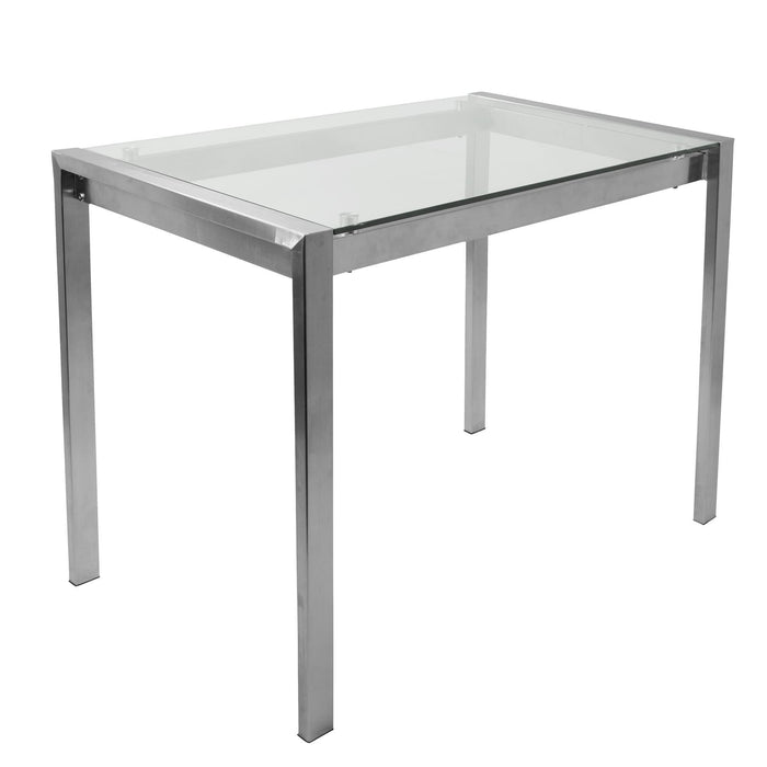 Fuji - Counter Table - Stainless Steel And Glass