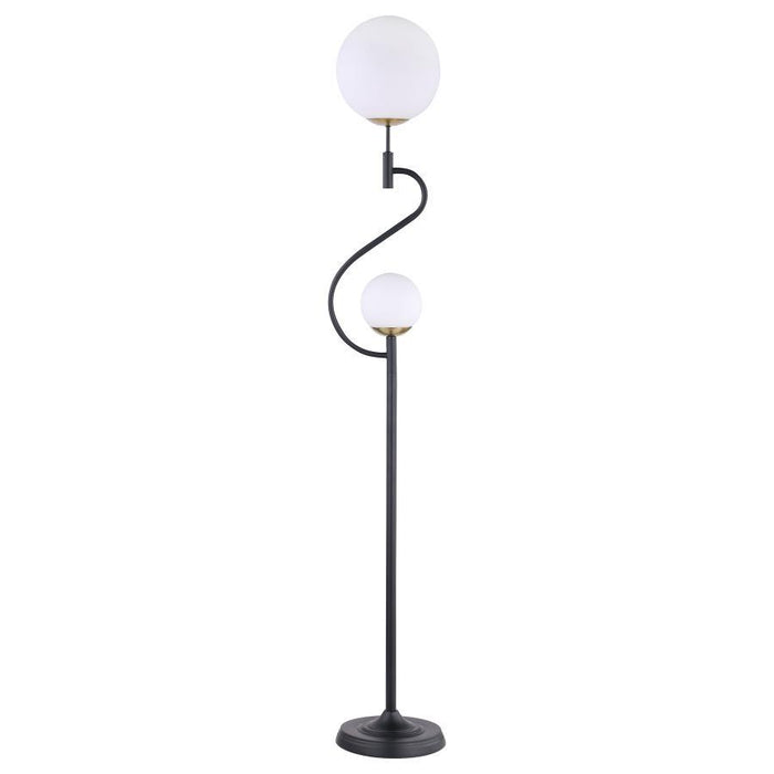 Dacki - Dual Spherical Bulb Metal Floor Lamp - Black