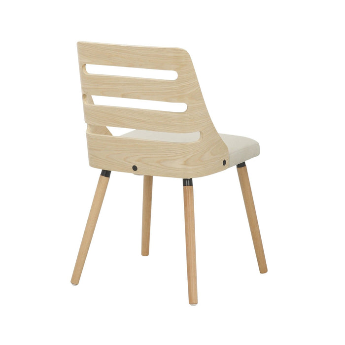 Trevi - Dining / Accent Chair - Natural Wood With Cream Fabric