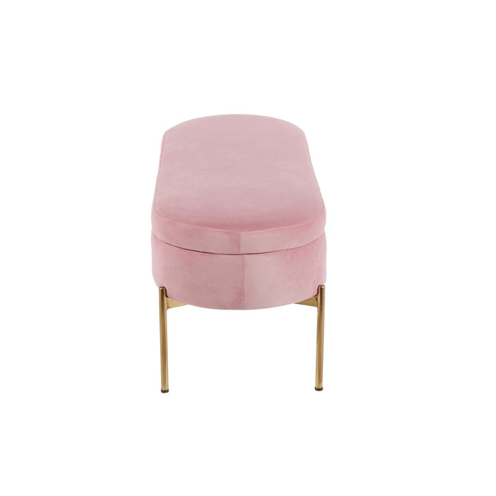 Chloe - Storage Bench - Gold Metal And Blush Pink Velvet