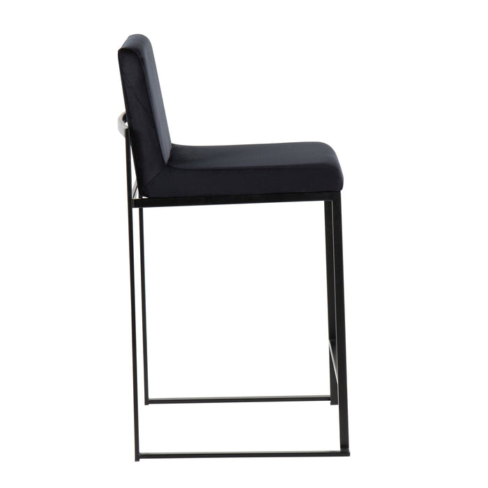 Fuji - High Back Counter Stool - Black Legs