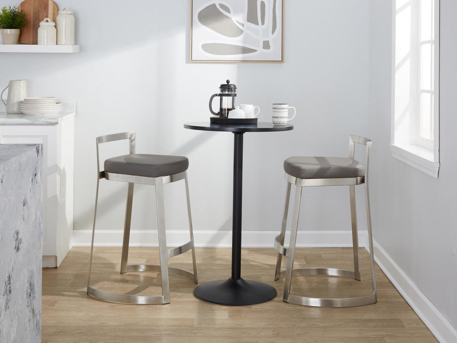 Fuji - Stackable Counter Stool With Cushion - Black Metal