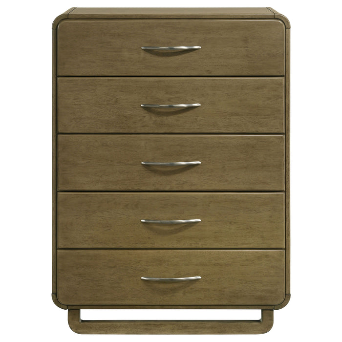 Amsbury - 5-Drawer Chest Of Drawers - Nutmeg