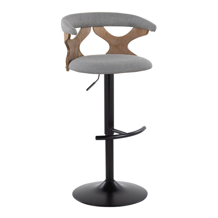 Gardenia - Adjustable Barstool (Set of 2) - Black Base & Brown Backrest