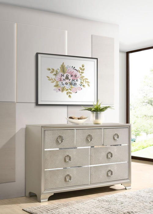 Salford - 7-Drawer Dresser - Metallic Sterling