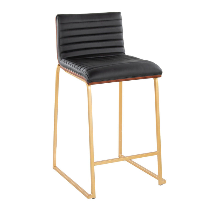 Mason Mara - 26" Fixed-Height Counter Stool (Set of 2) - Gold Legs