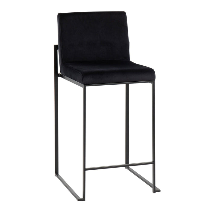 Fuji - High Back Counter Stool - Black Legs