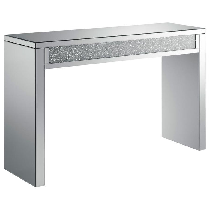 Gillian - Rectangular Sofa Table - Silver And Clear Mirror