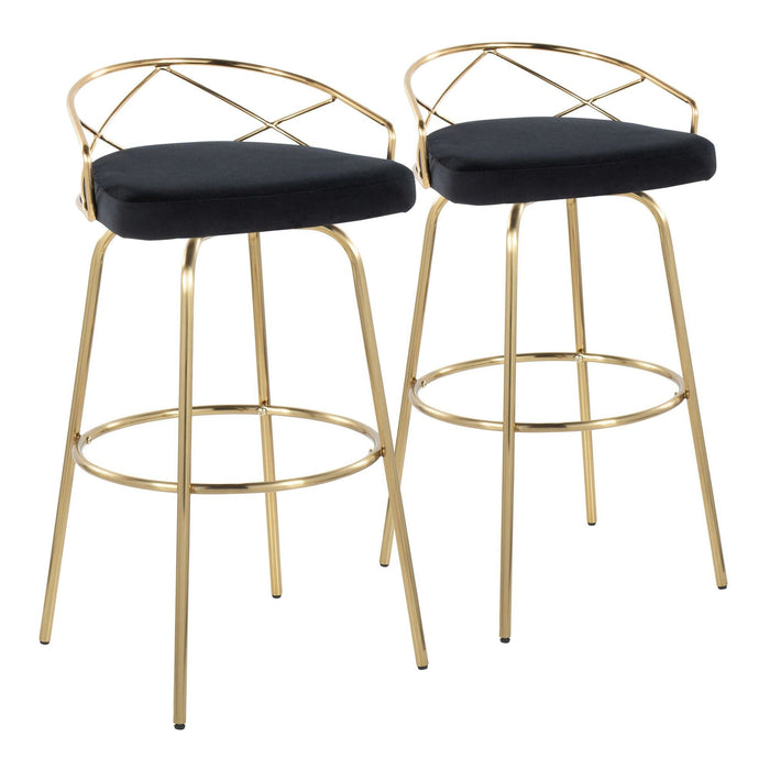 Charlotte - Glam 30" Fixed-Height Barstool (Set of 2)