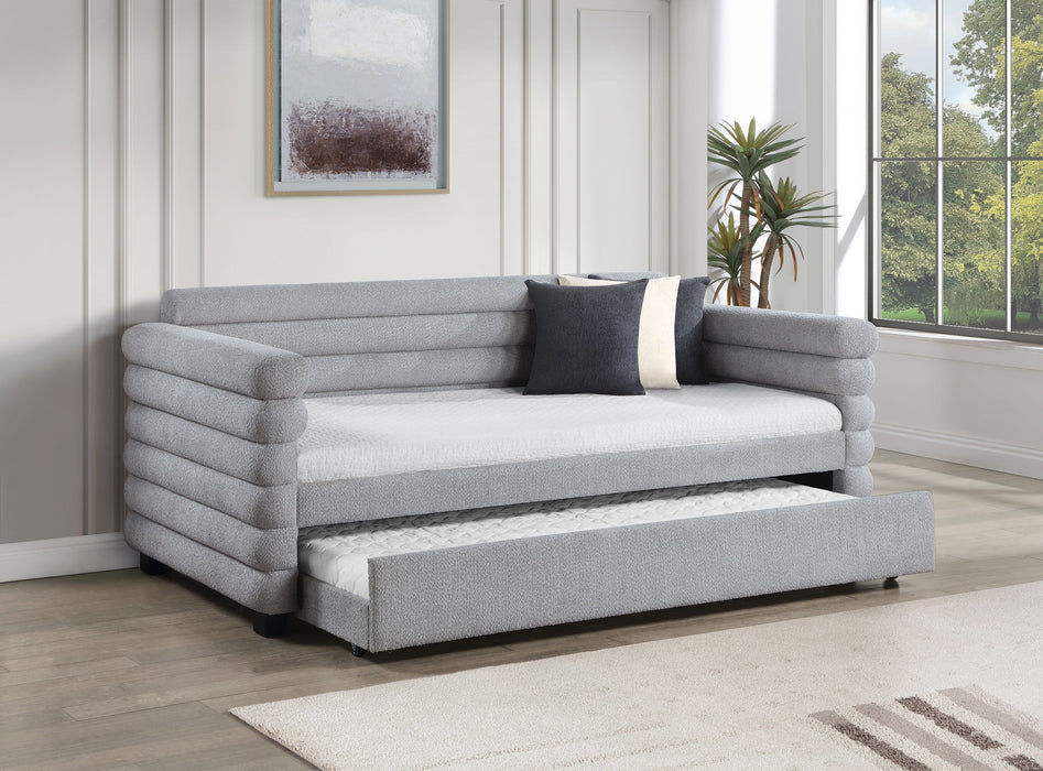 Patricia - Boucle Upholstered Day Bed With Trundle