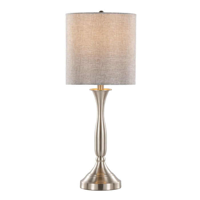 Sawyer - 25" Metal Table Lamp With Usb (Set of 2) - Light Grey Linen